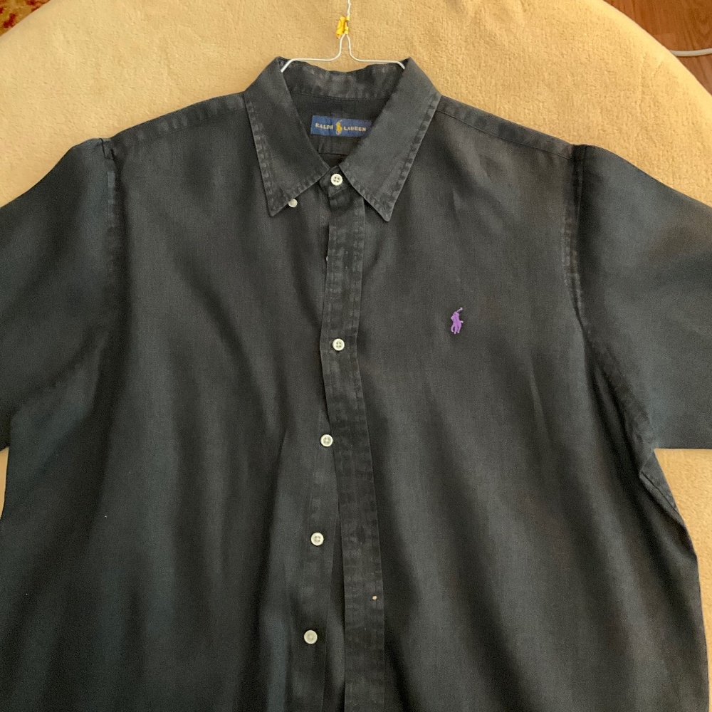 Ralph Lauren men’s short sleeve linen button up shirt, XL
